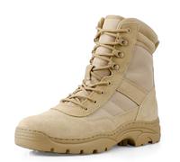 LUDEY Botas Militares Tácticas de Seguridad para Hombre con Cremallera Lateral Cómodas Botas Policía y Combate Diseño de Desierto Arena 41EU