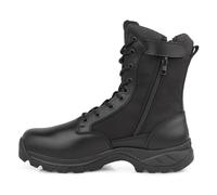 LUDEY Cómodas Botas Tácticas Militares para Hombres Botas de Combate Ligeras Cuero de plena flor/Ante Botas de Montaña Con Cremallera Lateral Model-928-Negro-43EU