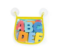 LUDI - Alfabeto de baño - 26 Letras de Espuma EVA - Letras Adhesivas para bañera - Bolsa de Malla con ventosas - a Partir de 10 Meses
