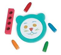 LUDI Aquacolor - Estuche para Colorear de baño, 4 lápices borrables + 1 Espejo Suave, a Partir de 10 Meses