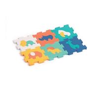 LUDI - Baby Lalles - Alfombra de Suelo educativa pequeña - Puzzle 2D y 3D, diseño Animal, 6 pequeñas losas de Espuma, 10 Elementos empotrables - A Partir de 10 Meses