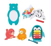 LUDI - Estuche de baño ártico - xilófono, Libro, Espejo, lápiz de baño y 2 rociadores - Juguetes de baño Puro para bebé - a Partir de 10 Meses