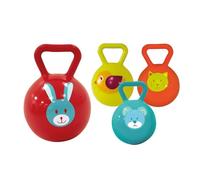 LUDI Juego de 2 Bolas de sonajero para bebé, Juguetes sensoriales Suaves con sonajero, Superficie Texturizada y Animales, promueve la motricidad y la dentición, a Partir de 3 Meses