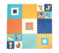LUDI - Losas Gruesas de Espuma - Alfombra Gigante para bebé - Puzzle con Motivos geométricos y Animales - a Partir de 10 Meses