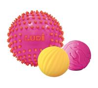 Ludi. Lote de 3 pelotas sensoriales color azul rose