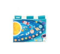 LUDI - Panel de Sistema Solar para Aprender y Explorar el Universo a Partir de 5 años, 21 Elementos extraíbles, 1 Hoja educativa - Bordado fosforescente - Bolsillo de Almacenamiento - 40 x 30 x 1 cm