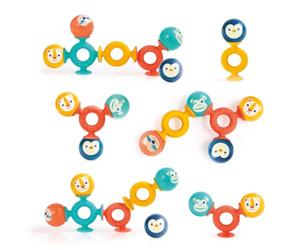 LUDI - Smack Pop - Juego de Despertar con ventosas - 4 Bolas de Sonido y 3 ventosas de Silicona - Estimula motoras y Creatividad, a Partir de 10 Meses