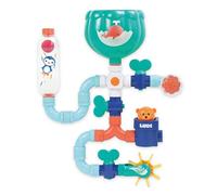 Ludi - Tubos de agua XXL - Juego de construcción acuática - Gran circuito - a partir de 18 meses - para ocupar al bebé durante el baño - Imaginación y Destreza - 16 piezas intercambiables - Fijación