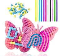 Ludihive Juguetes Sensoriales Autismo, Montessori Busy Board Mariposa teñida Anudada Rosa y Morada, Tablero Sensorial de Actividades de Doble Cara, para TDAH y Autismo Niños y Adultos