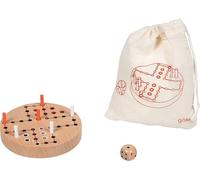 Ludo Madera en Bolsa de Algodón | El Cubo Clásico para Dos Viajeros | Diámetro 9 cm