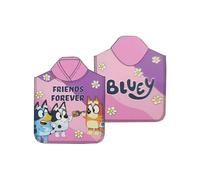 ludo Poncho Toalla de Microfibra Bluey, 55 x 110 cm, Color Azul y Rosa (Bluey Rosa)