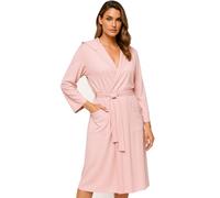 Ludor Albornoz de Microfibra para Hombre. Albornoz Compacto para Mujer, Ahorra Espacio, Ideal para Viaje, Gimnasio, Piscina. Ultraligero Unisex., Rosa, M