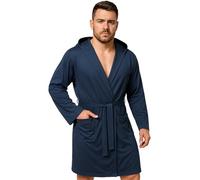 Ludor Albornoz de Microfibra para Hombre. Albornoz Compacto para Mujer Ahorra Espacio para Viaje, Gimnasio, Piscina. Ultraligero Unisex., azul navy, XL