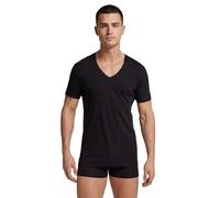 Ludor | Liabel 3 Piezas Camiseta Hombre Ropa Interior Algodón 100% Peinado. 3 Camisetas Blancas y Coloridas en Premium Algodón. Camiseta Cuello Redondo o Cuello en V, Escote V 2Neri 1Azul, M