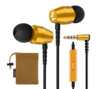 Ludos OMNITONE Auriculares In Ear con Cable y Microfono, 5 Años de Garantía, Auricular con Jack, Cascos Musica con Graves Potentes, para iPhone, iPad, Samsung, Xiaomi, Huawei, Gaming, Móvil - Dorado