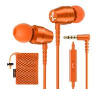 Ludos OMNITONE Auriculares In Ear con Cable y Microfono, 5 Años de Garantía, Auricular con Jack, Cascos Musica con Graves Potentes, para iPhone, iPad, Samsung, Xiaomi, Huawei, Gaming, Móvil - Naranja