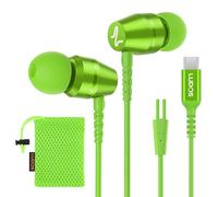 Ludos OMNITONE Auriculares USB C con Micrófono, Garantía de 5 años, Auriculares Tipo C con Cable para iPhone 16 15 Pro MAX Plus Samsung Galaxy S24 S23 S22 Ultra S21 FE S20 A53 A54, iPad Pro - Verde