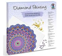 Ludwig Bähr Ursus 43520008F-Diamond Painting Mandala Set 8, Kit de Manualidades con Lienzo y Piedras en Tonos morados, Rosas y Azules, Acrílico, Multicolor, One Size