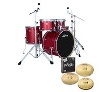 Ludwig Evolution 22" 5pc Complete Drum Kit Crimson Sparkle