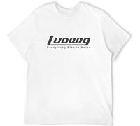 Ludwig T Shirt Drums Drummer tee Short Sleeve Cotton Tops White XXL