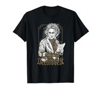 Ludwig Van Beethoven Camiseta gráfica económica, Hombre, Negro, L