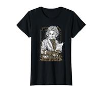 Ludwig Van Beethoven Camiseta gráfica económica, Mujer, Negro, L