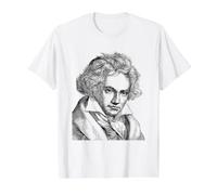Ludwig Van Beethoven Compositor Música Clásica Pianista Arte Camiseta gráfica económica, Hombre, Blanco, L