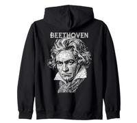 Ludwig Van Beethoven Divertido Compositor Notas Musicales Músico Sudadera con Capucha