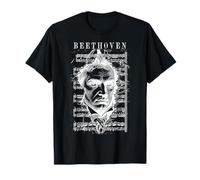 Ludwig Van Beethoven Partitura Clásica Retrato Vintage Camiseta
