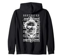 Ludwig Van Beethoven Partitura Clásica Retrato Vintage Sudadera con Capucha