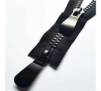 Lueao Cqinju-Cremalleras 15# 60cm-120cm Doble Cabeza Resina Cremallera Doble Control Deslizante Solo Tirador Abrir End Cerradura automática Long Zip para la Chaqueta, Robusto y Duradero