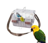 Lueear Jaula para pájaros, jaula portátil para pájaros, con bandeja extraíble, resistente, suministros para animales pequeños para que las mascotas sigan viajando