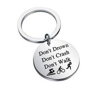 Lueear Llavero de los triatlones, llaveros inspirados | Llaveros decorativos inspiradores para deportistas | Llaveros compactos de triatlón de acero inoxidable para deportistas, entusiastas del