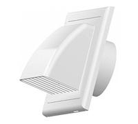 Lüftungsgitter Abluft Zuluft Abzugsverkleidung Rückstauklappe Ø 125 mm ABS weiß Aussenhaube