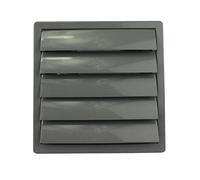 Lüftungsgitter Lamellengitter Wetterschutz Kunststoff 170 x 170 mm Ø 150 mm Grau