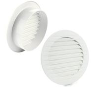 MKK Rejilla de ventilación para exteriores, protección contra insectos, color blanco, gris, marrón, antracita, rojo ladrillo, 60, 70, 80, 90, 100, 110, 120, 125, 150, 160 mm, color blanco, diámetro de