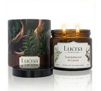 Luéna Vela aromática de soja premium 250 ml | Hecha a mano | 55 h de combustión | Decoración elegante (Sandalwood & Cedar)