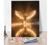 LUESUAYN Pintar por Numeros Adultos Ángel, Cuadros Para Pintar por Numeros Mujer Paint by Numbers con Pinceles y Pintura Acrilica Manualidades Adultos para Decoracion Habitacion Regalos 40 x 50cm G-9