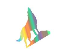 LUEVYM Pegatinas De Coche Lobo Aullido Ventana Calcomanías Vinilo Animal Impermeable(Colorful Laser,1pcs)