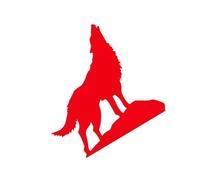 LUEVYM Pegatinas De Coche Lobo Aullido Ventana Calcomanías Vinilo Animal Impermeable(Red,1pcs)