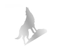 LUEVYM Pegatinas De Coche Lobo Aullido Ventana Calcomanías Vinilo Animal Impermeable(Silver,1pcs)