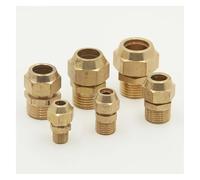 LUFAA Accesorios de tubería de Cobre, 1/8 ", 1/4", 3/8 ", 1/2", Rosca Externa 6 mm, 8 mm, 10 mm, 12 mm, Accesorios de tubería de Aire Acondicionado 1pc