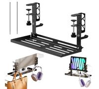 Lufaze Bandeja Organizadora de Cables - Montaje con Abrazadera Sin Taladro de 39,7 cm | Bandeja Portacables para Escritorio,para Dormitorio Salón Hogar Apartamento Oficina Cibercafé