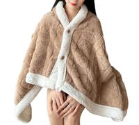 Lufaze Manta poncho,Capa de franela suave con botones - Mantas portátiles | Para mujeres hogar sofá cama de invierno sofá sillón lectura viajes camping