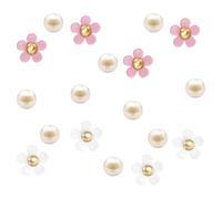 Lufdegim 18 piezas de abalorios para zapatos, colgantes de flores, perlas para zapatos, decoración con botones, para accesorios de decoración de bricolaje