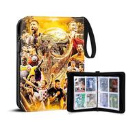 LUFEIS Álbum de tarjetas coleccionables de fútbol, carpeta de tarjetas de fútbol, bolsa de almacenamiento transparente, álbum de recortes de fútbol, 50 páginas, 400 tarjetas de capacidad, soporte para