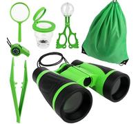 LUFEIS Kit De Explorador Para Niños, 7 Piezas Kit Explorador Niños, Juguetes de Exploración con Binoculares, Brujula, Lupa, Juguetes Insectos, Al Aire Libre Juguete Educativo para Niños Niñas 4-8 años