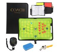 LUFEIS Pizarra Futbol Entrenador, Portátil Pizarra Futbol Entrenador, Carpeta Táctica Plegable con Imanes, Lapiceros, Silbar, Temporizador y Borrador, para Entrenadores Futbol Tablero (A)