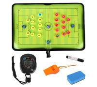 LUFEIS Pizarra Futbol Entrenador, Portátil Pizarra Futbol Entrenador, Carpeta Táctica Plegable con Imanes, Lapiceros, Silbar, Temporizador y Borrador, para Entrenadores Futbol Tablero (B)