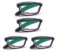 LUFF 4 pares de gafas de lectura, más cómodas y fáciles de llevar, compactas y elegantes, plegables, gafas de lectura de alta definición con filtro azul para hombres y mujeres.